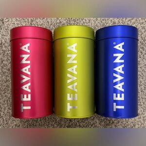Teavana Set Of 3 Tin Tea Canisters